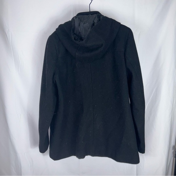 Merona Coat Wool Blend Toggle Zipper Long Sleeve Lined Winter Duffle Coat Hood - Picture 6 of 8